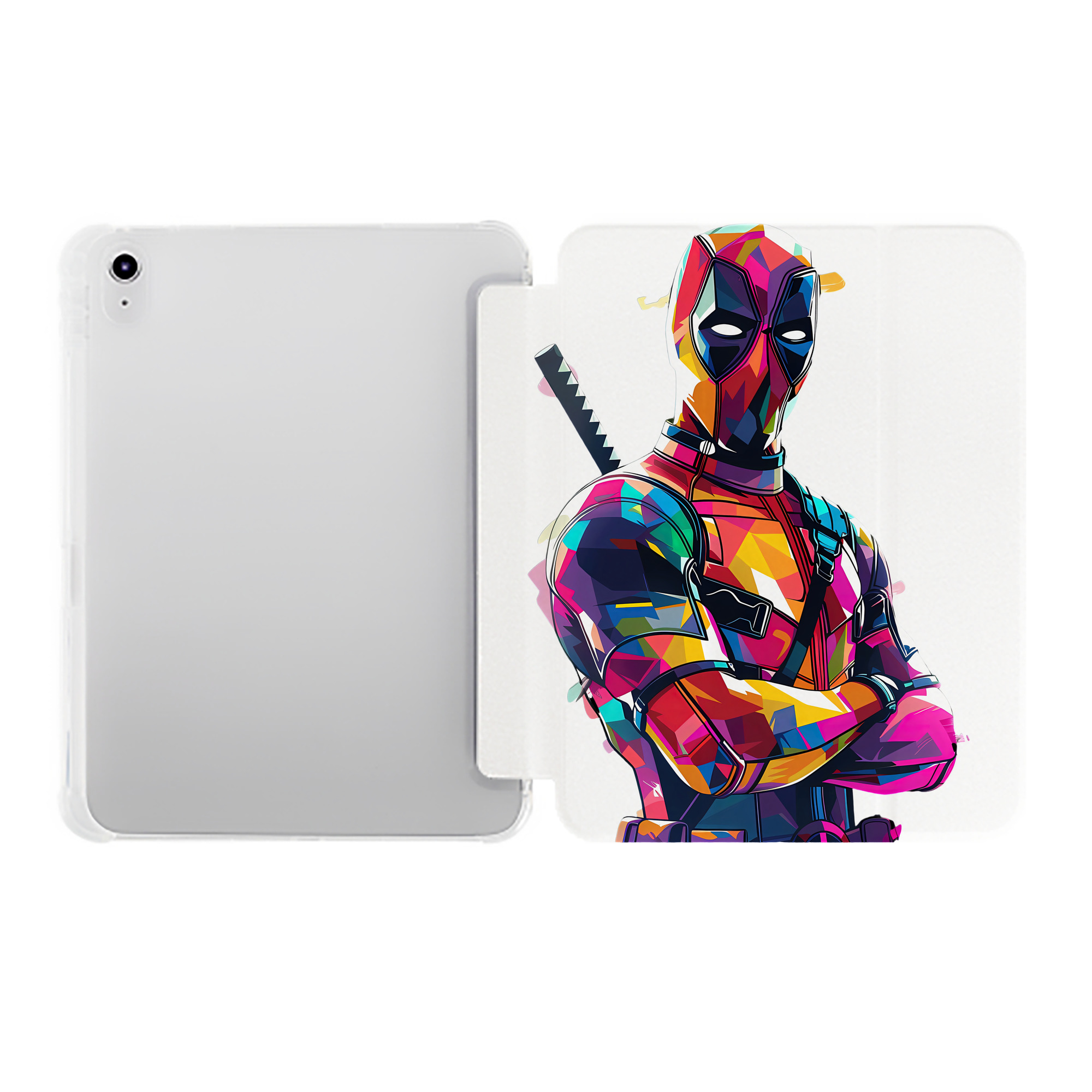 （画像用） Deadpool デッドプール IPad ケース ペン収納付き 三つ折りスタンド PUレザー×シリコン 対応機種9.5/10.5/10.9インチ